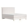 Světle béžová čalouněná postel boxspring CALMA 200 x 200 cm