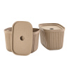 Set dvou béžových papírových úložných boxů Pulp 23 x 15 cm