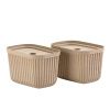 Set dvou béžových papírových úložných boxů Pulp 23 x 15 cm