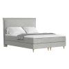 Šedá čalouněná postel boxspring CALMA 140 x 200 cm