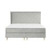 Šedá čalouněná postel boxspring CALMA 200 x 200 cm