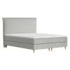 Šedá čalouněná postel boxspring CALMA 200 x 200 cm
