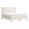 Krémově bílá čalouněná postel boxspring CAVA 160 x 200 cm
