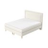 Krémově bílá čalouněná postel boxspring CAVA 180 x 200 cm