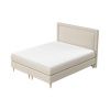 Světle béžová čalouněná postel boxspring CAVA 160 x 200 cm