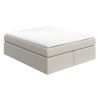 Světle béžová čalouněná postel boxspring CHESTNUT 160 x 200 cm