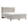 Béžová sametová postel boxspring DUNA 200 x 200 cm