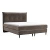 Hnědá sametová postel boxspring DUNA 160 x 200 cm