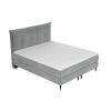 Šedá sametová postel boxspring DUNA 140 x 200 cm