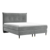 Šedá sametová postel boxspring DUNA 140 x 200 cm