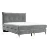 Šedá sametová postel boxspring DUNA 160 x 200 cm