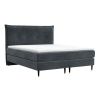 Antracitová sametová postel boxspring DUNA 160 x 200 cm
