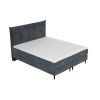 Antracitová sametová postel boxspring DUNA 200 x 200 cm
