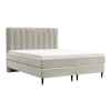 Béžová sametová postel boxspring KOBBE 200 x 200 cm