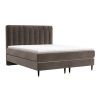 Hnědá sametová postel boxspring KOBBE 180 x 200 cm