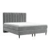 Šedá sametová postel boxspring KOBBE 200 x 200 cm