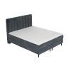 Antracitová sametová postel boxspring KOBBE 180 x 200 cm