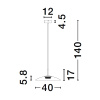 Hnědé skleněné závěsné LED světlo Nova Luce Polifemo 40 cm