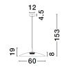 Kouřově šedé skleněné závěsné LED světlo Nova Luce Polifemo 60 cm