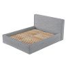 Šedá čalouněná dvoulůžková postel LOUNGE L 200 x 200 cm s úložným prostorem