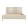 Béžová čalouněná dvoulůžková postel NOTO 180 x 200 cm s úložným prostorem