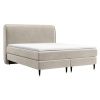 Béžová sametová postel boxspring OFFO 200 x 200 cm