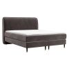 Hnědá sametová postel boxspring OFFO 160 x 200 cm