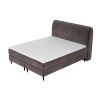 Hnědá sametová postel boxspring OFFO 200 x 200 cm