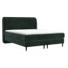 Zelená sametová postel boxspring OFFO 160 x 200 cm