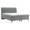 Šedá sametová postel boxspring OFFO 200 x 200 cm