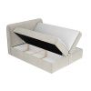 Světle béžová sametová postel boxspring ORGANIC 180 x 200 cm