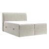 Světle béžová sametová postel boxspring ORGANIC 200 x 200 cm