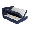 Modrá sametová postel boxspring ORGANIC 160 x 200 cm