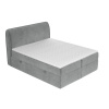 Šedá sametová postel boxspring ORGANIC 160 x 200 cm