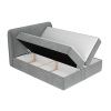 Šedá sametová postel boxspring ORGANIC 160 x 200 cm