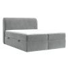 Šedá sametová postel boxspring ORGANIC 180 x 200 cm