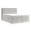 Světle béžová sametová postel boxspring PILLAR 160 x 200 cm