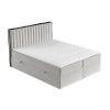 Světle béžová sametová postel boxspring PILLAR 200 x 200 cm