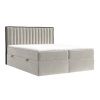 Béžová sametová postel boxspring PILLAR 180 x 200 cm