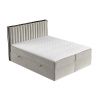 Béžová sametová postel boxspring PILLAR 200 x 200 cm