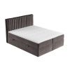 Hnědá sametová postel boxspring PILLAR 160 x 200 cm