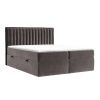 Hnědá sametová postel boxspring PILLAR 160 x 200 cm