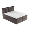 Hnědá sametová postel boxspring PILLAR 200 x 200 cm