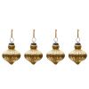 Set čtyř zlatých skleněných vánočních ozdob Kave Home Raj 8 cm