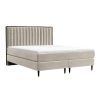 Béžová sametová postel boxspring RHODES 180 x 200 cm