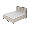 Béžová sametová postel boxspring RHODES 200 x 200 cm
