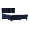 Modrá sametová postel boxspring RHODES 180 x 200 cm