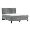 Šedá sametová postel boxspring RHODES 160 x 200 cm
