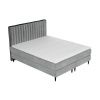 Šedá sametová postel boxspring RHODES 180 x 200 cm