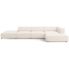 Světle béžová čalouněná rohová pohovka Cosmopolitan Design Arendal 341 cm, pravá